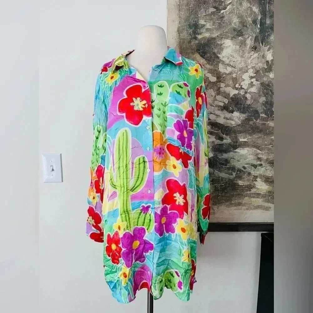 Free People Spell Margi Hour Shirt Dress Size Medium NWOT $199 - Picture 2 of 14